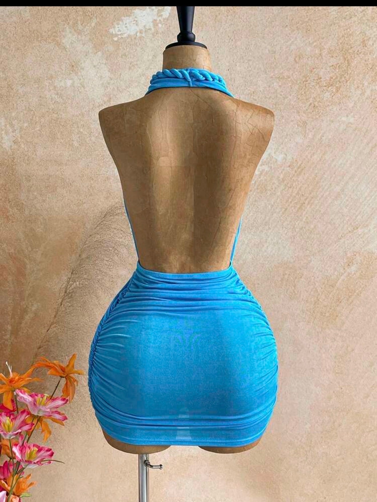 Blue Lagoon Summer Halter Dress