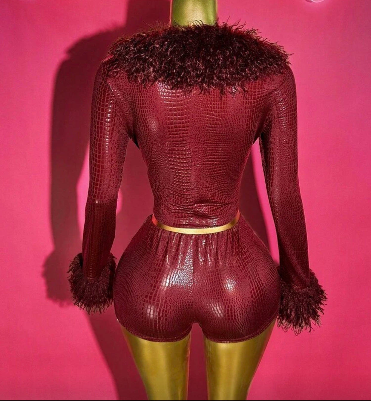 Spice Of Red Faux Two Piece Set
