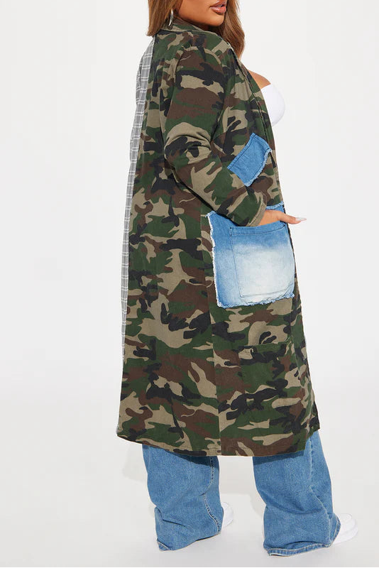 Olive Denim Color Block LA Blazer