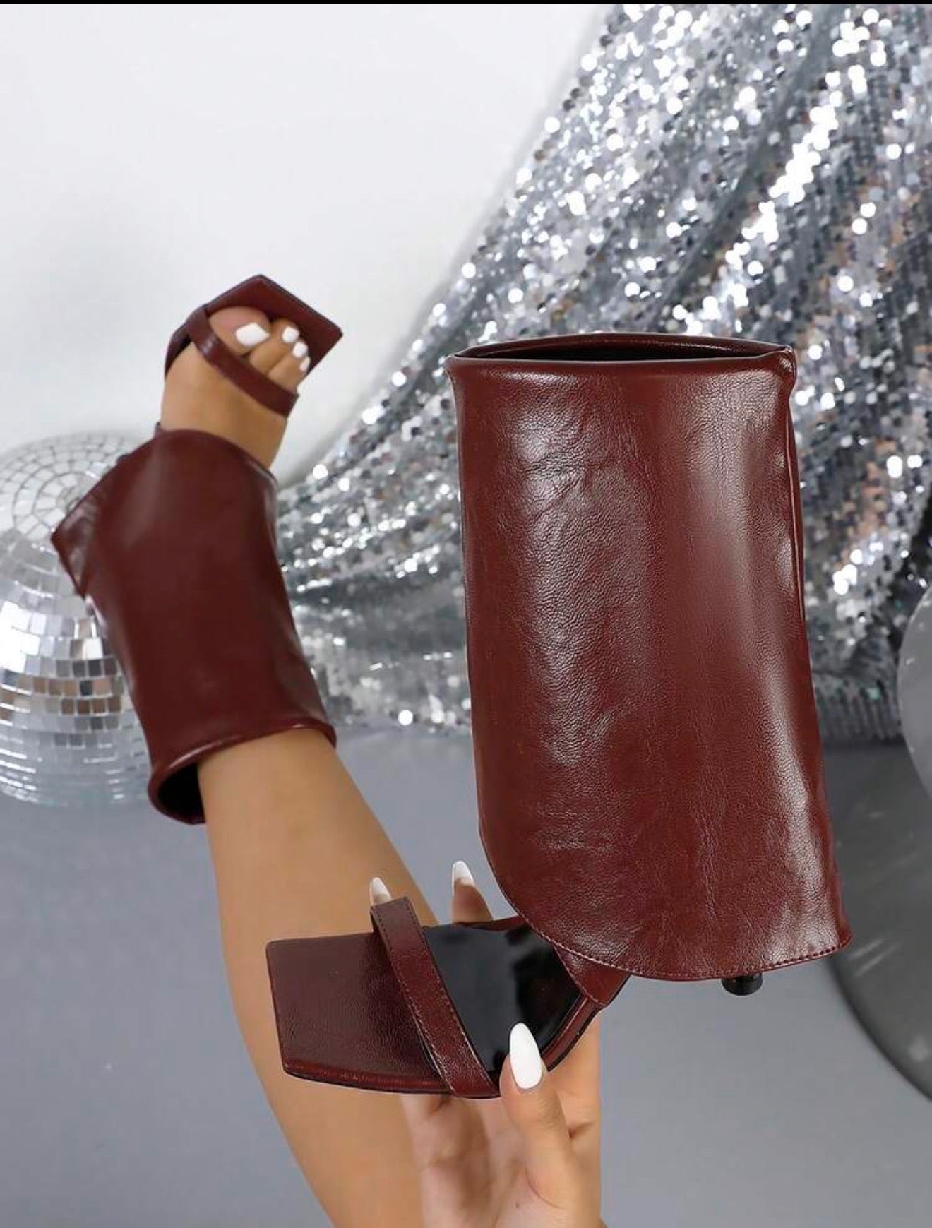 Show Stopper Burgundy Heel Sandal