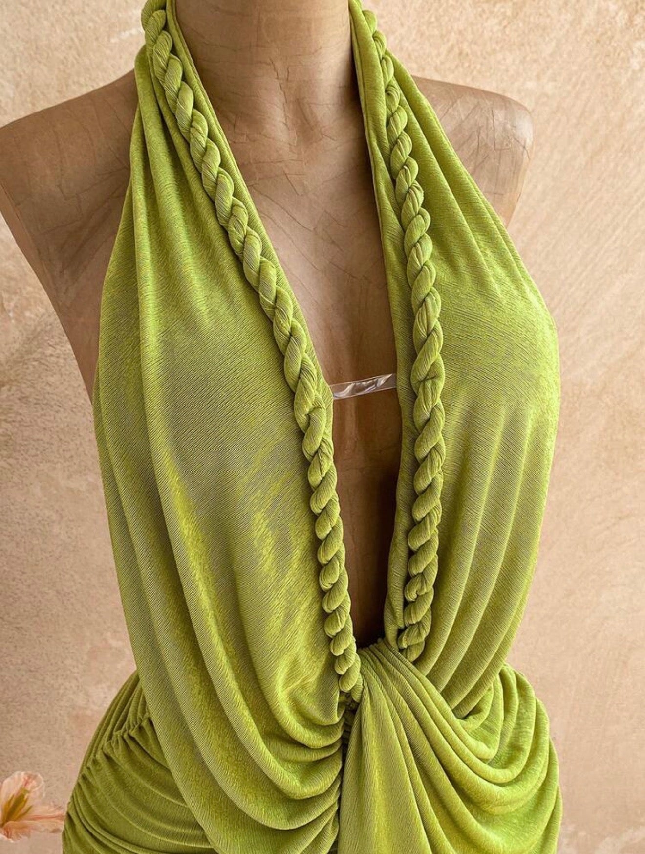 Summer Time Lime Green Halter Dress