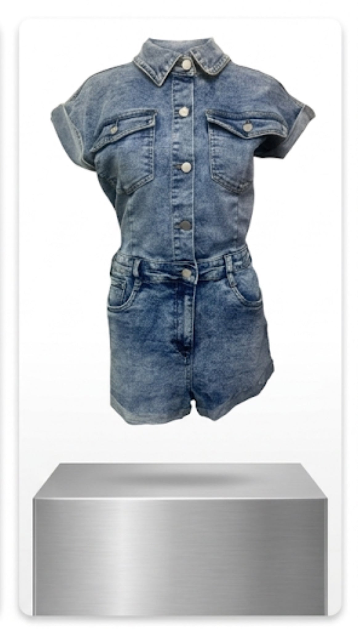 Daisy Denim Shorts Romper