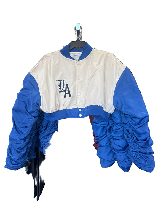Blue Varsity Cropped Jacket