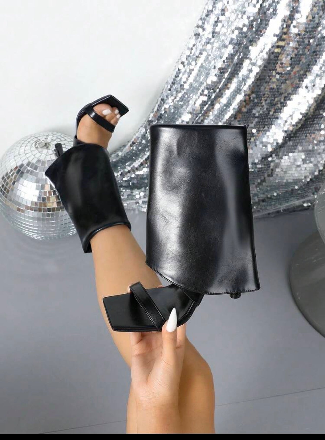 Got You Pressed Black Sandal Heel