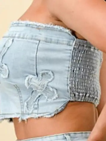 Hot Girl Denim Crop Top