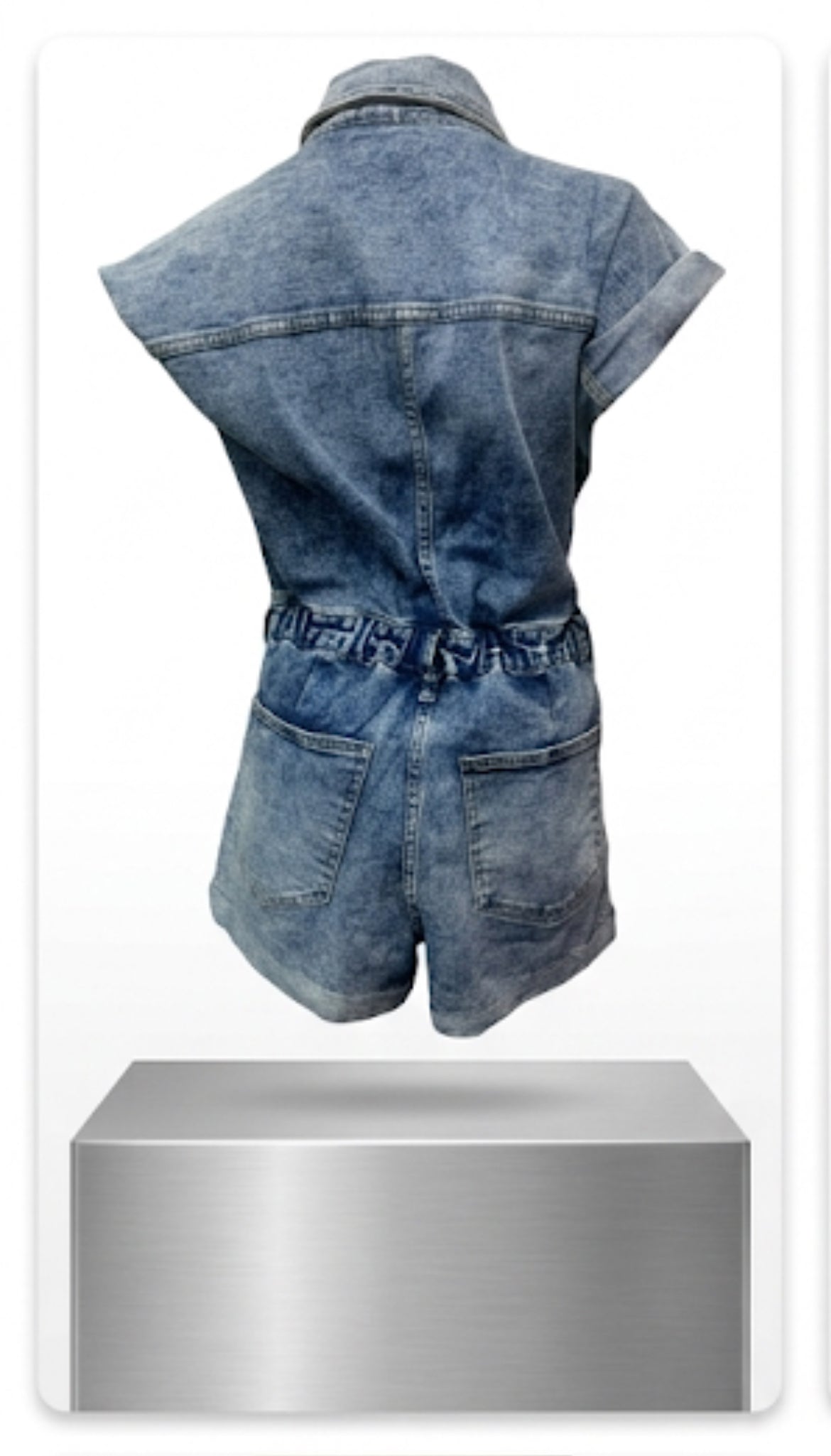 Daisy Denim Shorts Romper