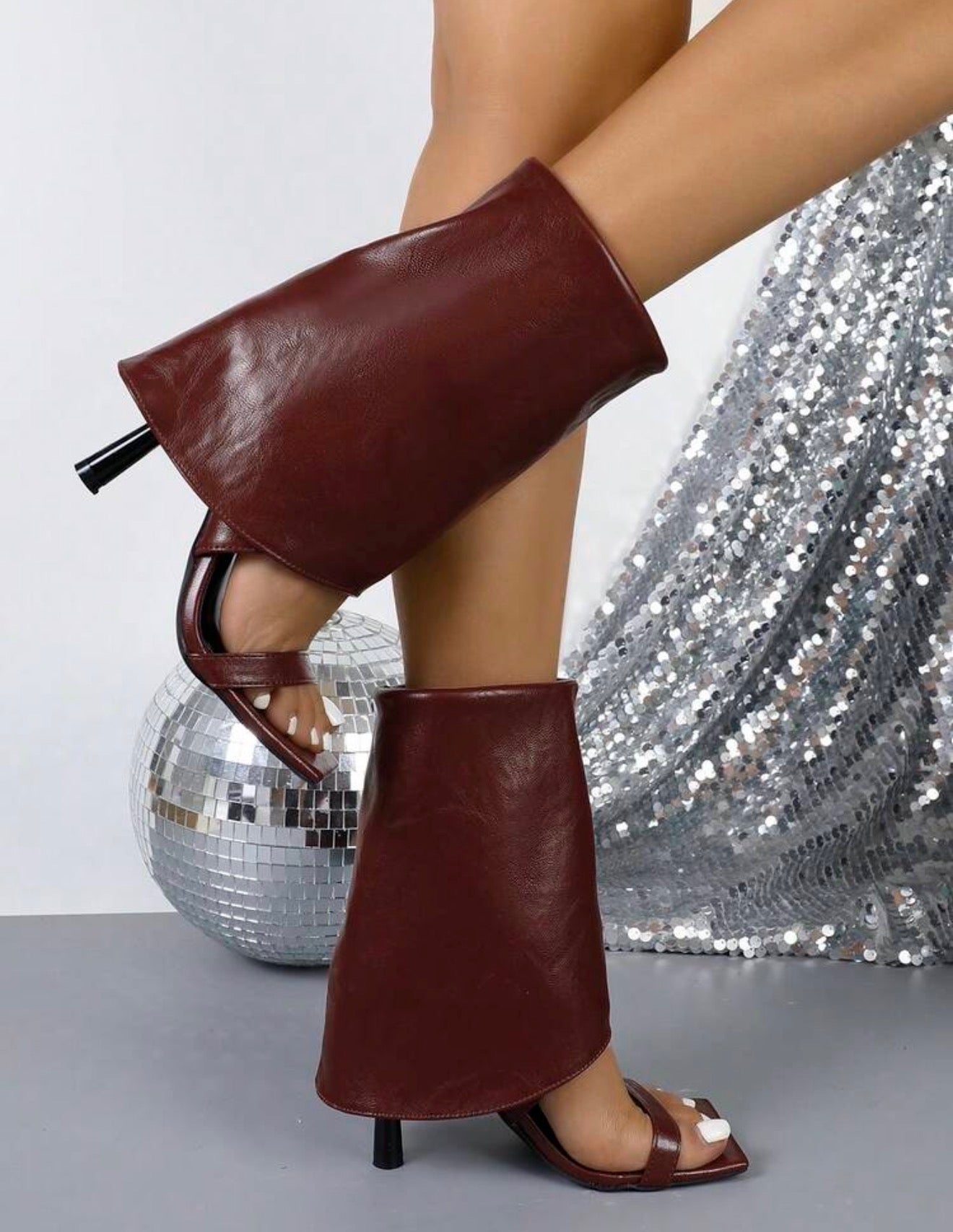 Show Stopper Burgundy Heel Sandal