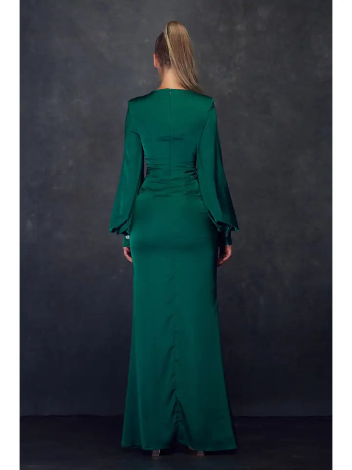 Front Twist Satin Dress