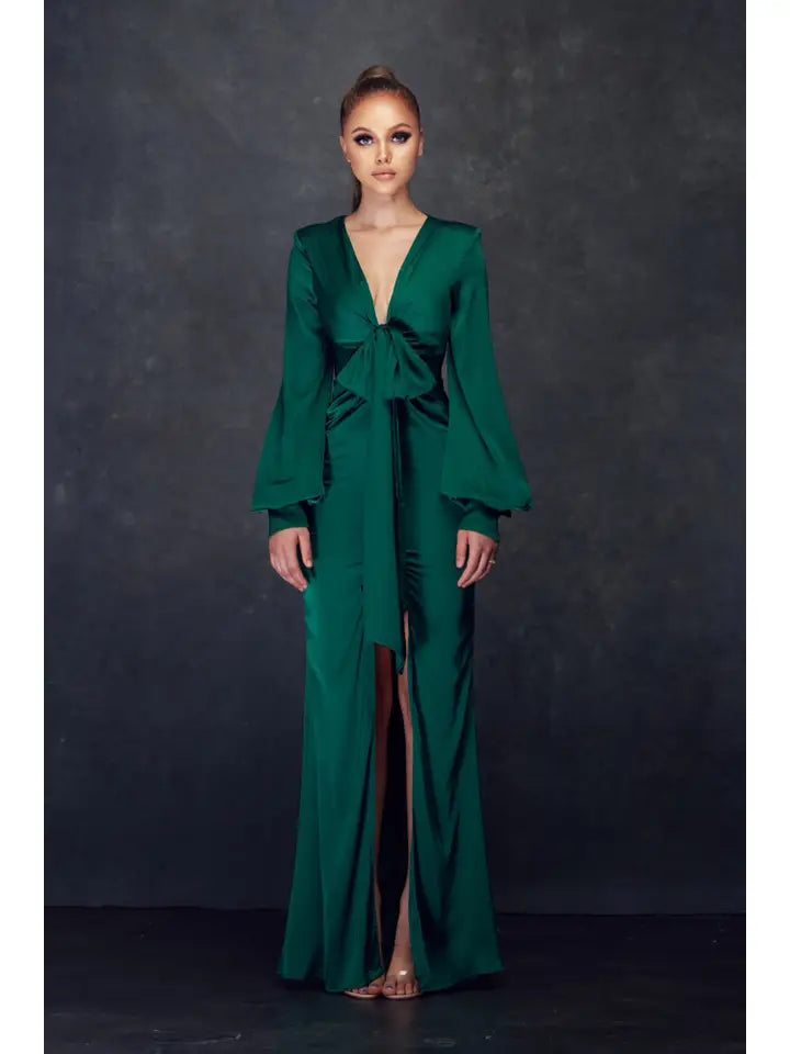 Front Twist Satin Dress