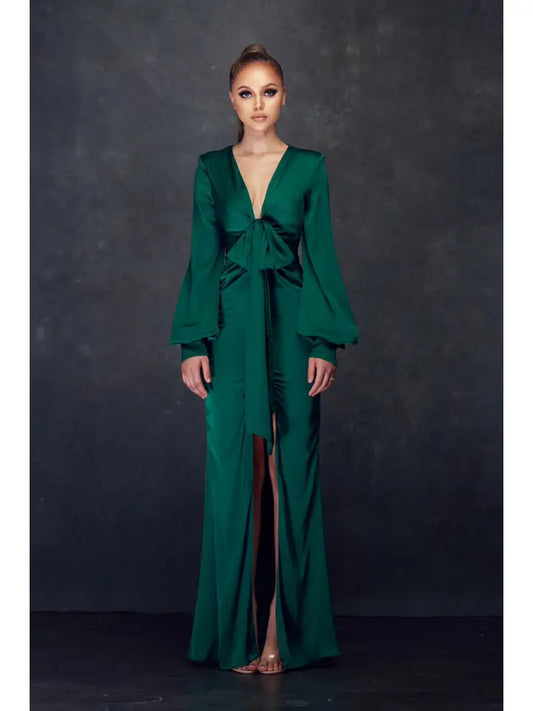 Front Twist Satin Dress