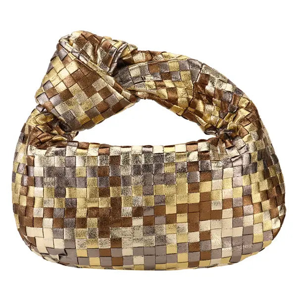 Bronze Checkered Mini Handbag