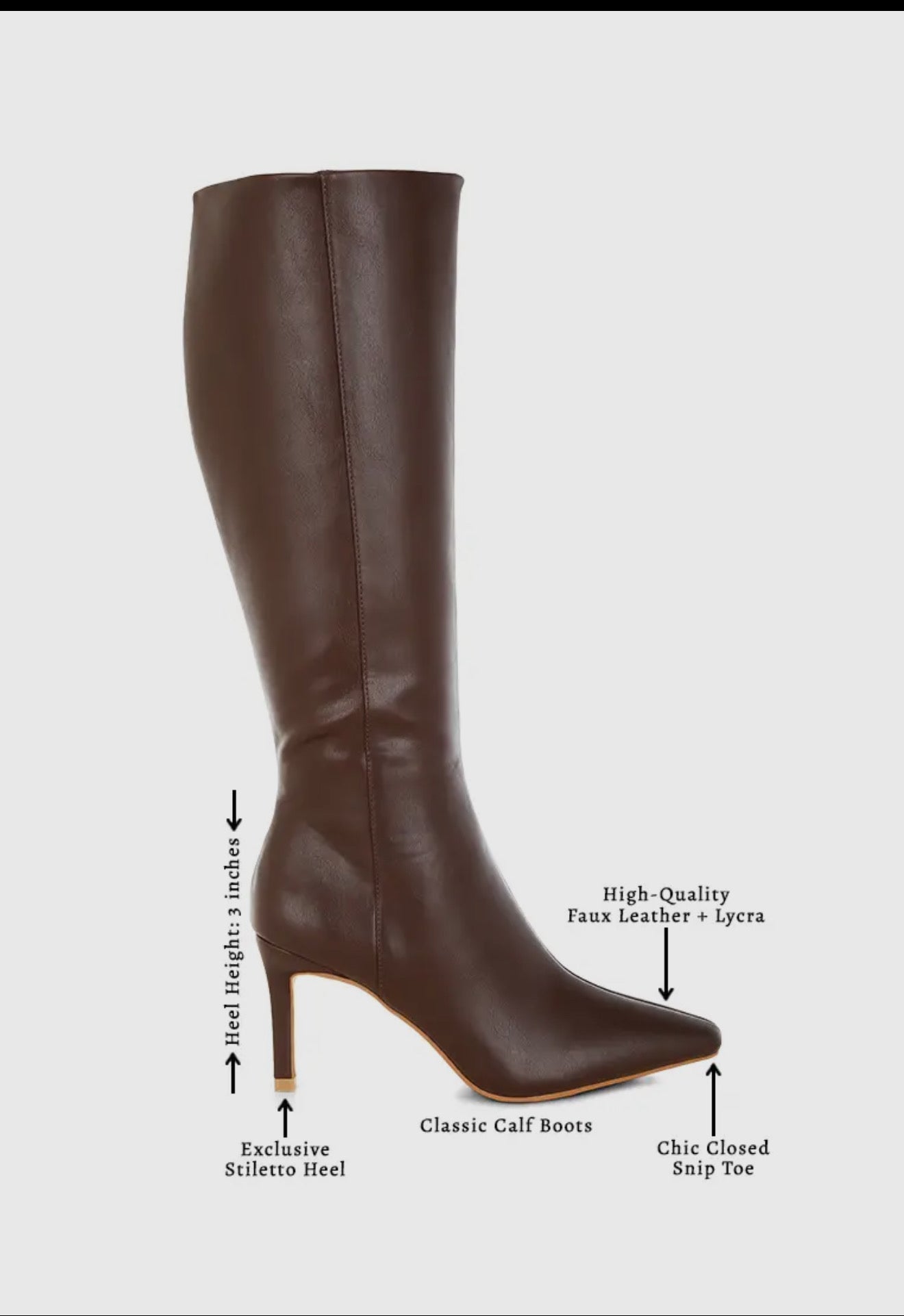 Faux Leather Calf Boot