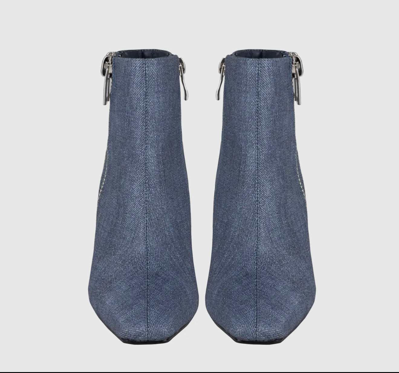 Demin Metal Heel Bootie