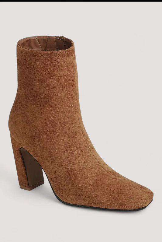 Tan Tapered Ankle Boots