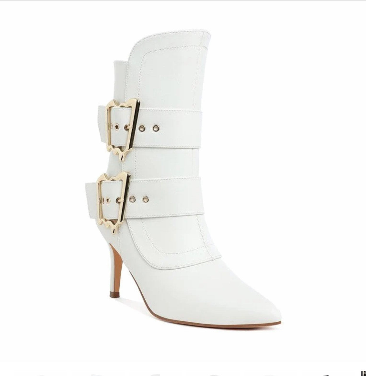 Chunky Buckle Strap Ankle Boots
