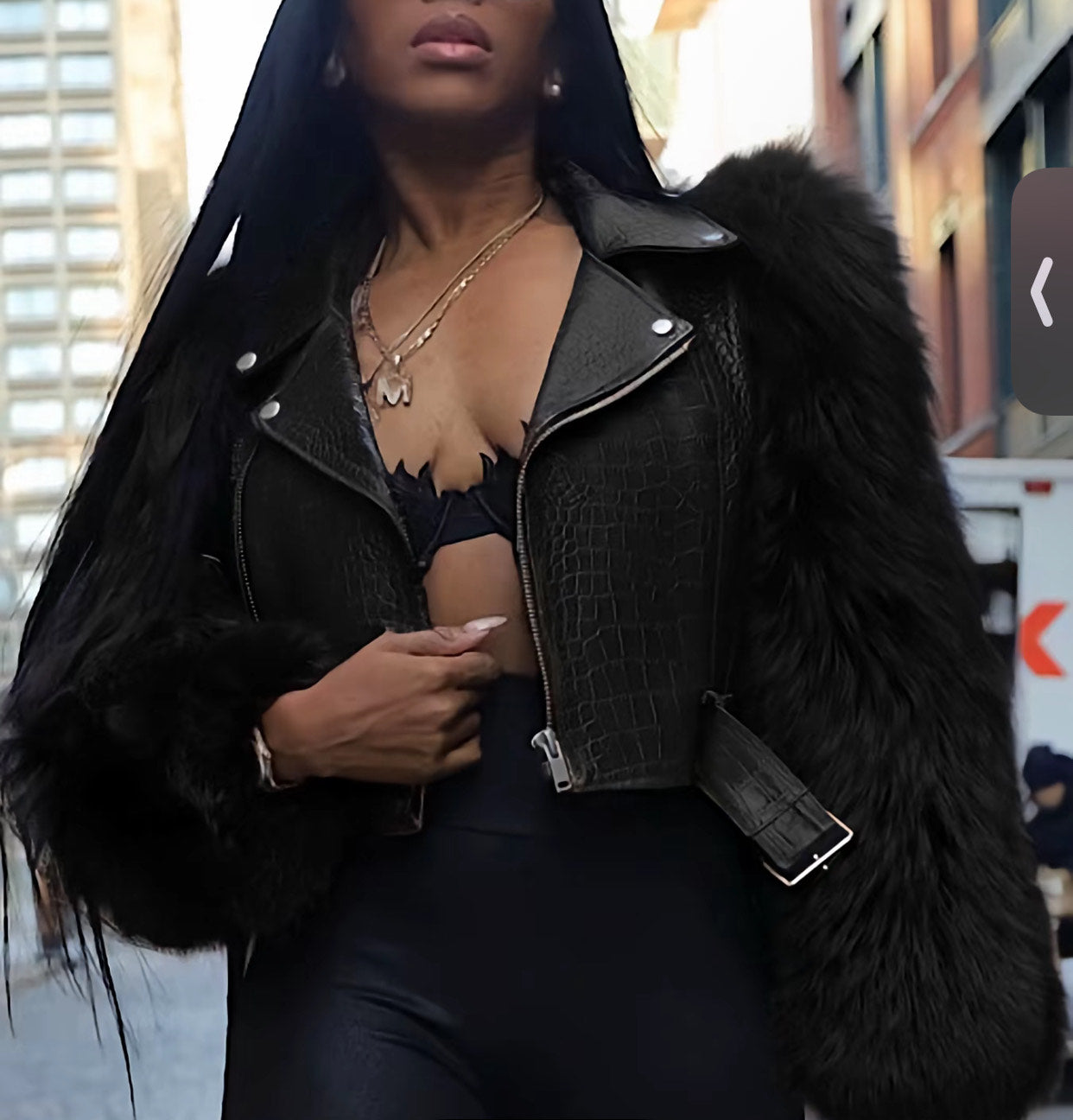 Life Of the Party Faux Fur Leather Jacket