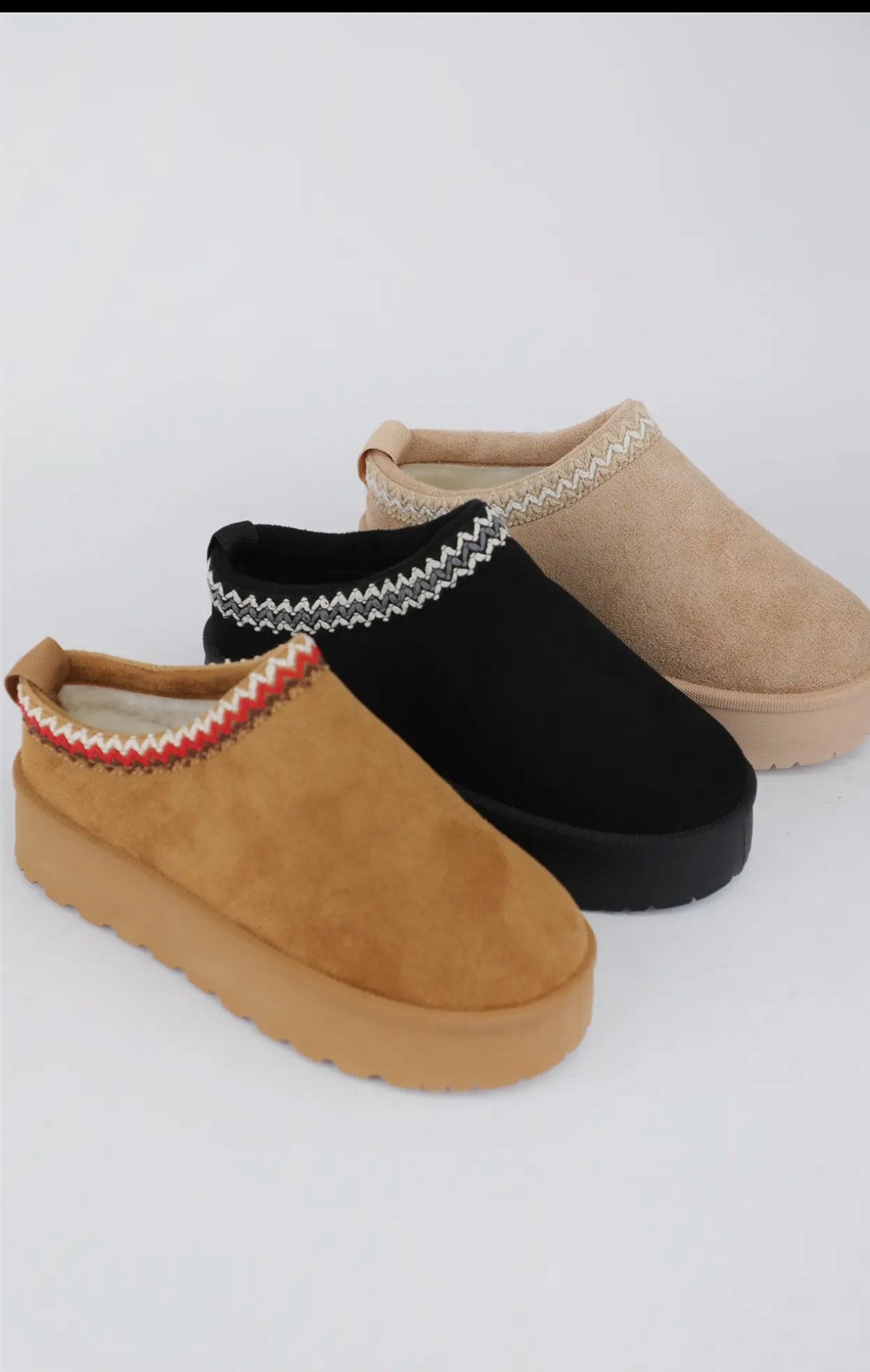 Tan Slip On Ugg Inspired Platform Slipper