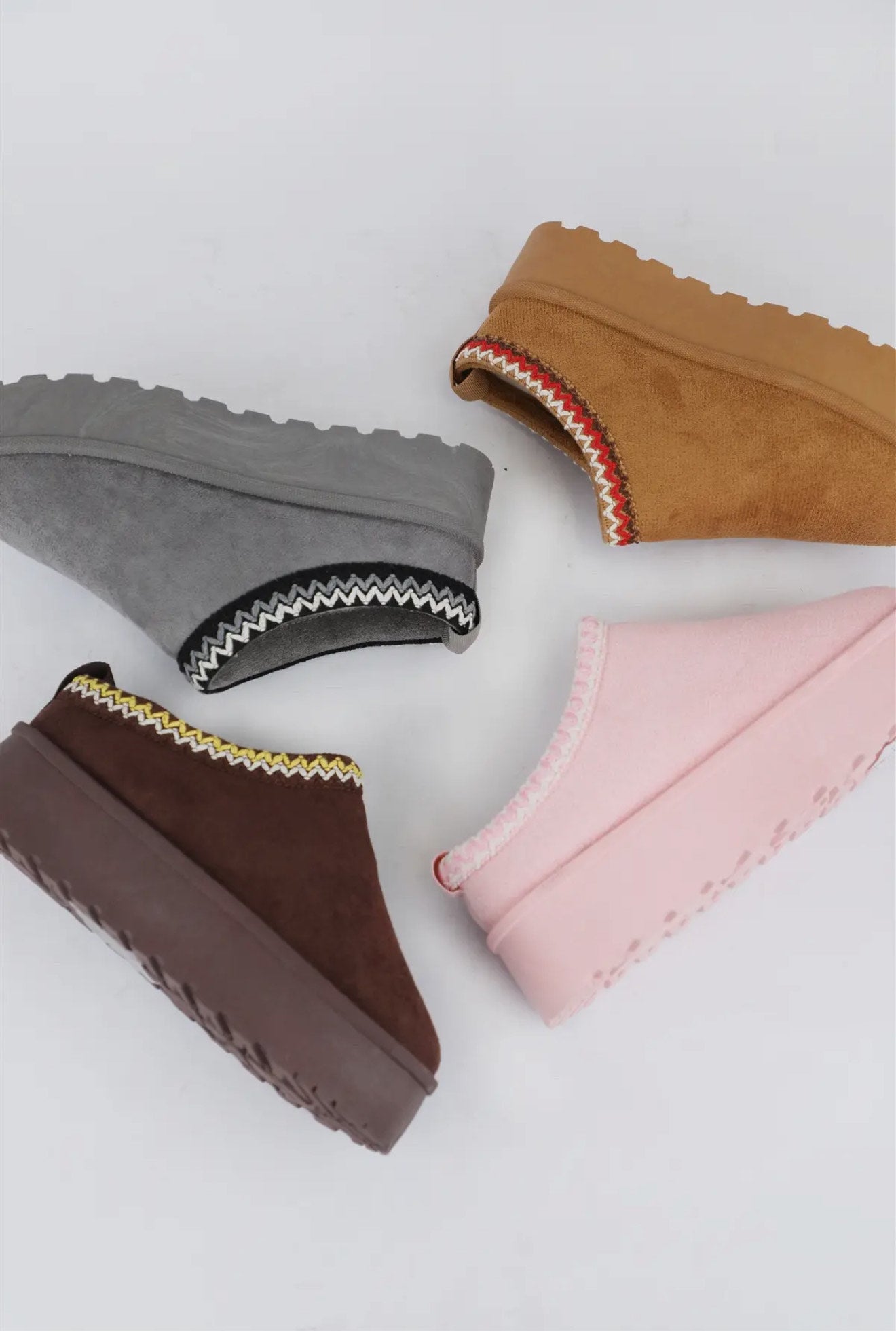 Tan Slip On Ugg Inspired Platform Slipper