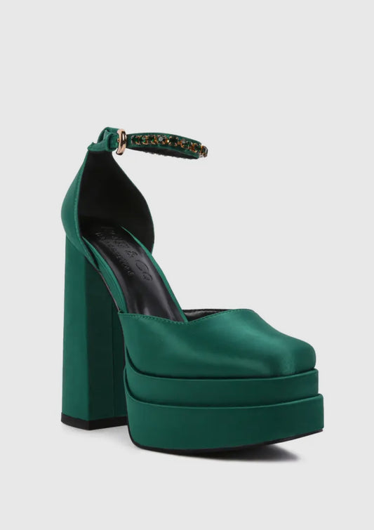 Martini Green Sky High Platform Heels