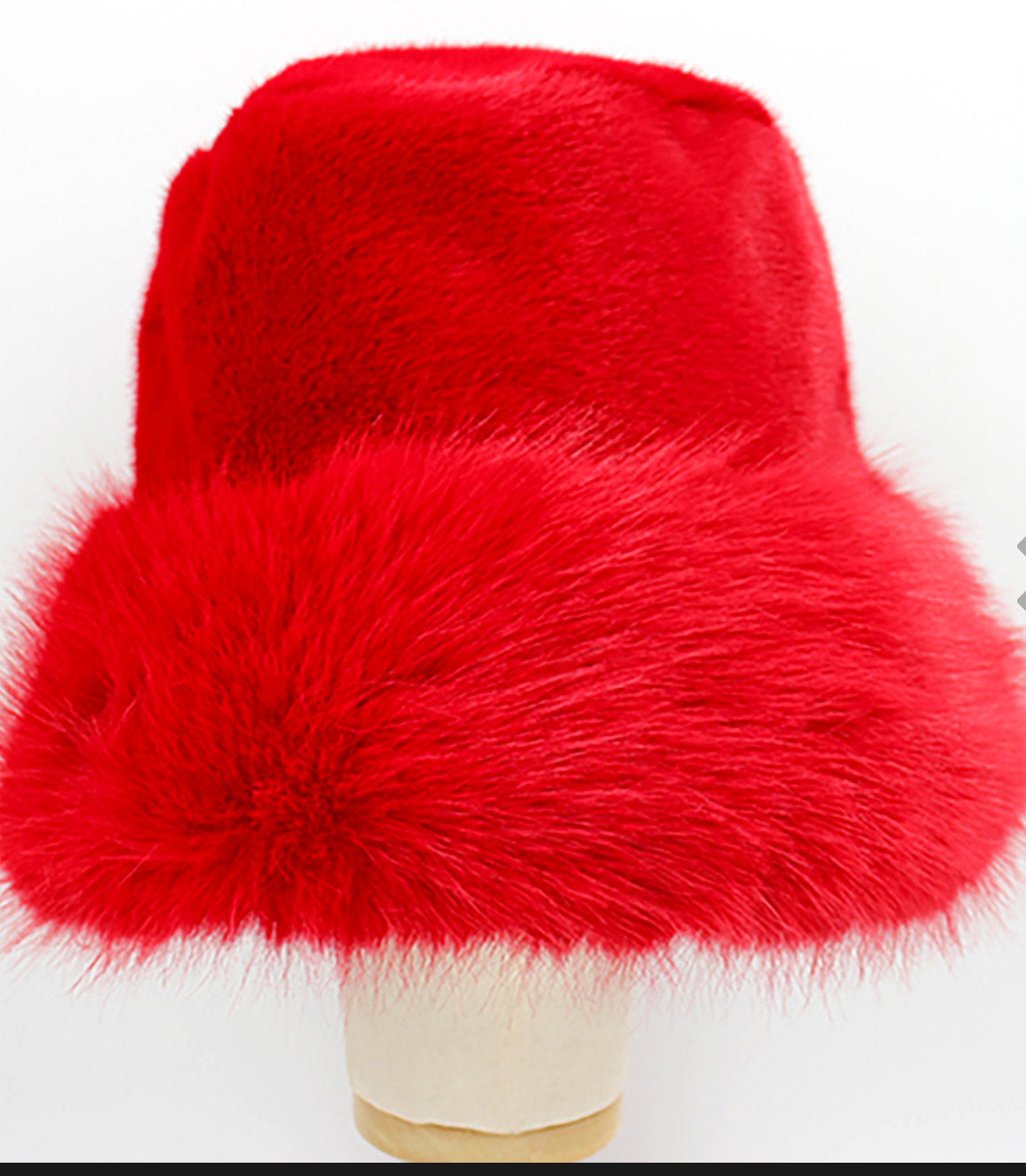 Faux Fur Remy Red Bucket Hat