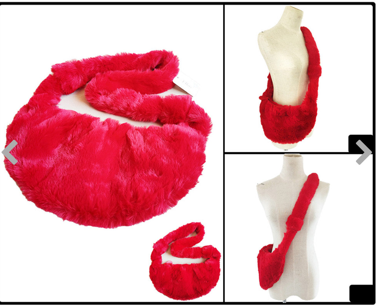 Remy Red Faux Fur Crossbody Purse