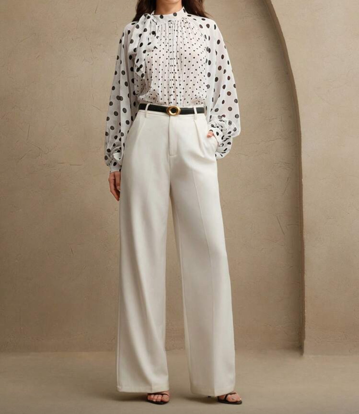 BW Polka Dot Long Sleeved Blouse