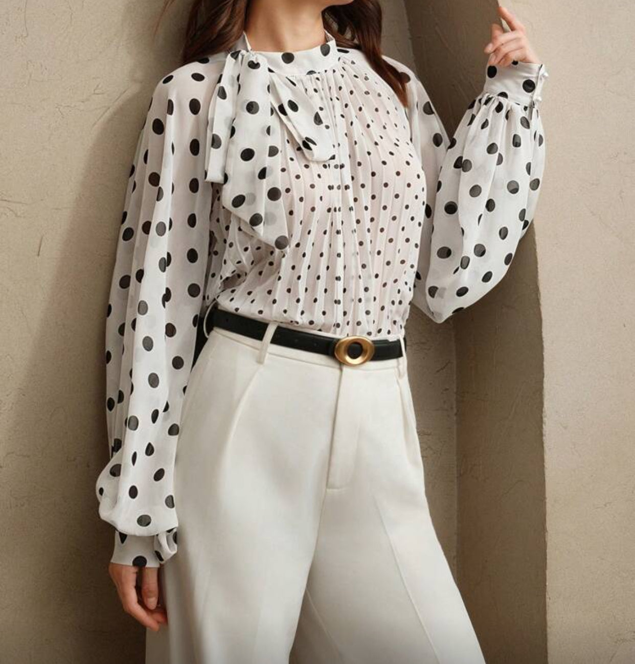 BW Polka Dot Long Sleeved Blouse