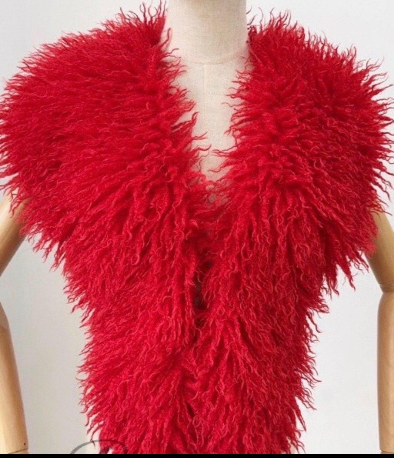 Be Mine Red Faux Feather Vest