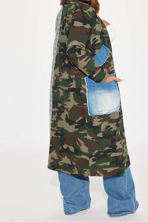 Olive Denim Color Block LA Blazer