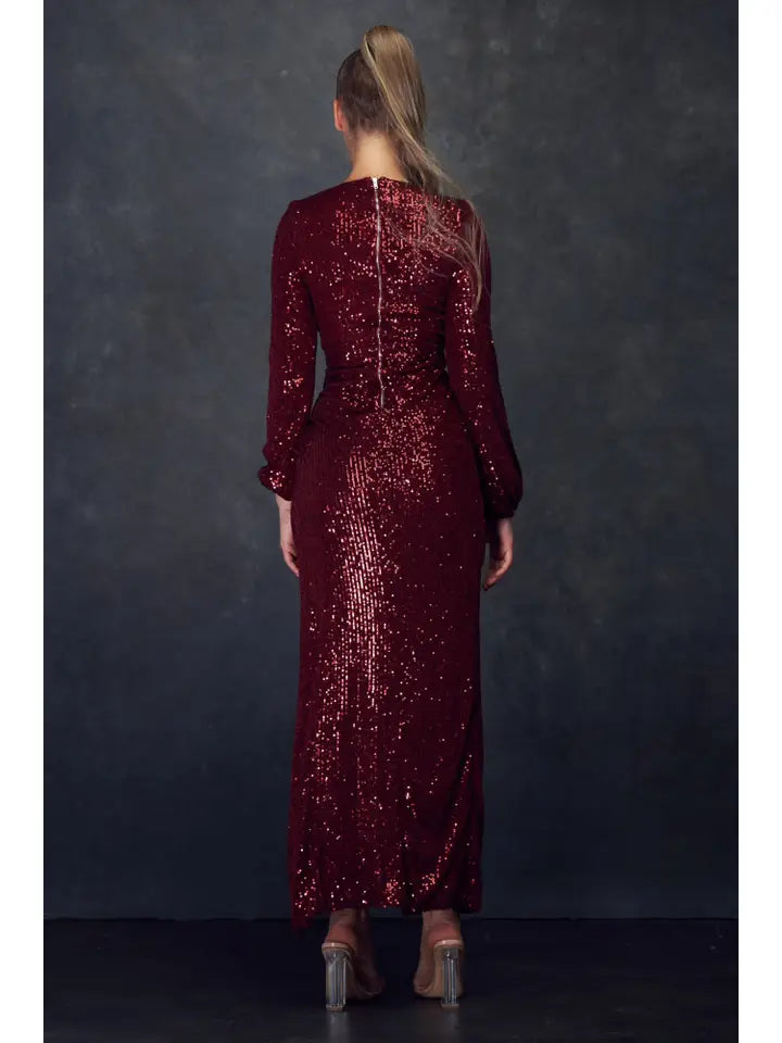 Red Stretch You Out Sequin Dress