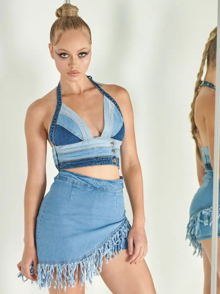 Oops I Denim Again Halter Top