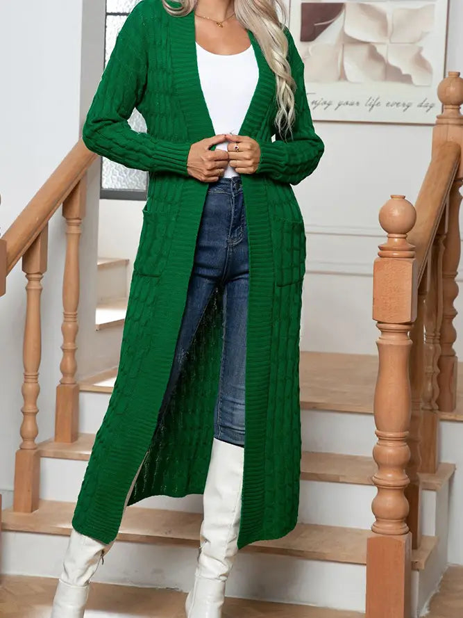Green Sweater Cardigan Long