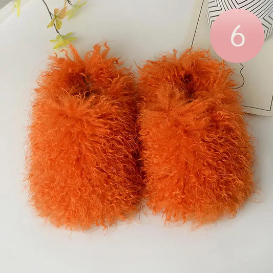 Orange Journey Faux Fur Slides