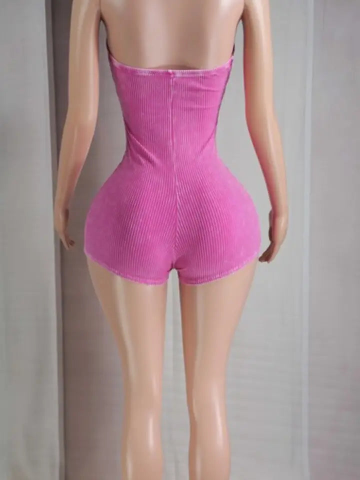 Pink Mineral Wash Romper