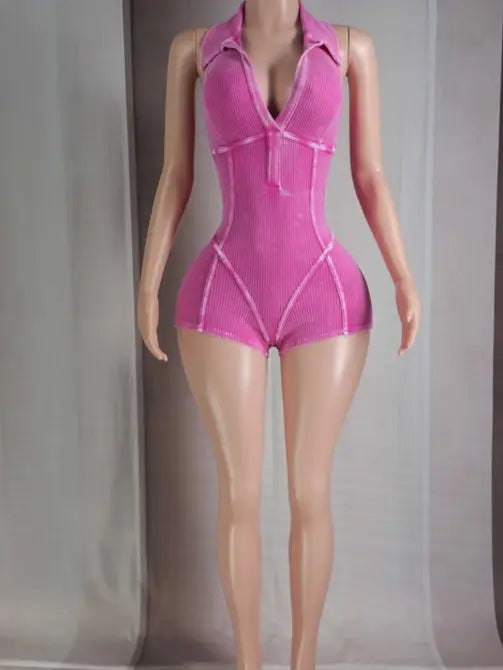 Pink Mineral Wash Romper