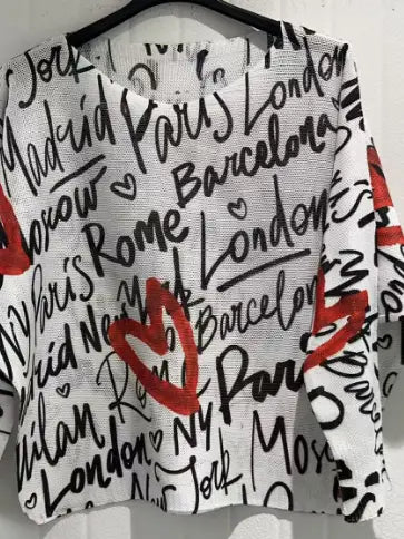 Red White and Black Love Sweatshirt