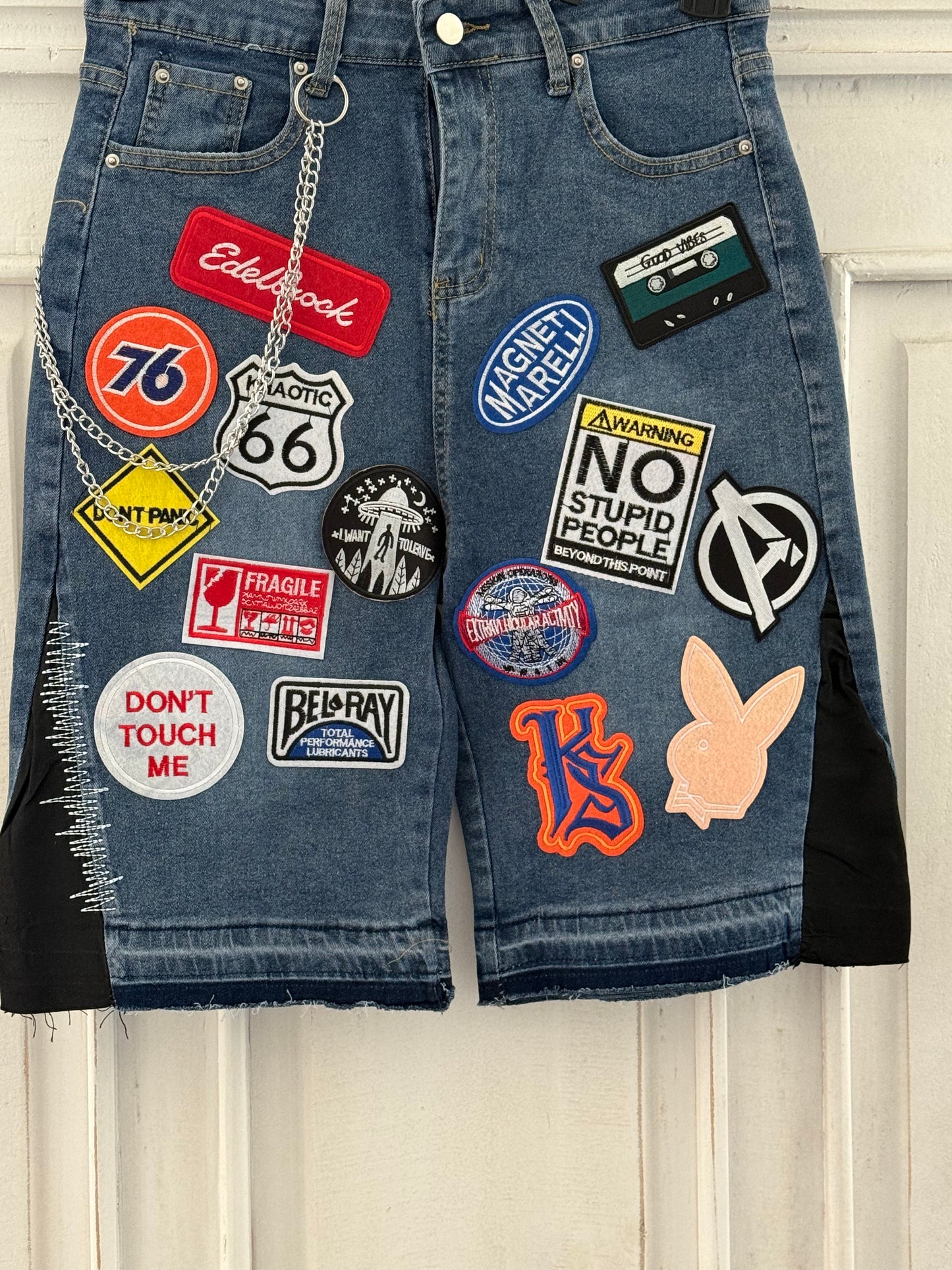 Denim Shorts With Patches